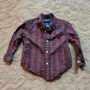Ralph Lauren Baby - Plaid tartan button up. Size 12M